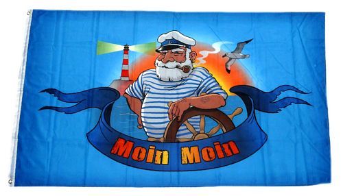 Fahne / Flagge Moin Moin Seemann 90 x 150 cm