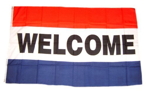 Fahne / Flagge Welcome / Willkommen 90 x 150 cm