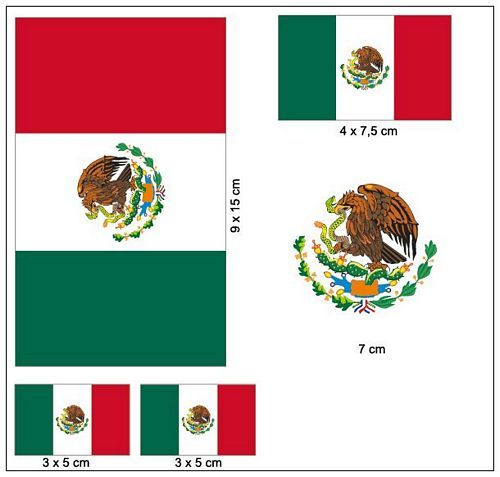 Fahnen Aufkleber Set Mexiko