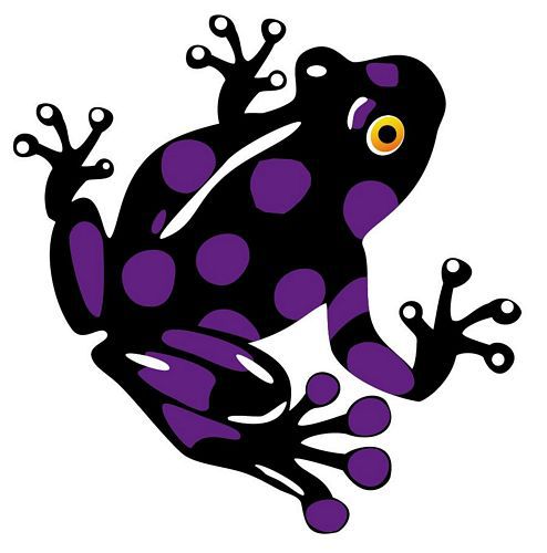 Aufkleber Sticker Frosch schwarz lila Autoaufkleber