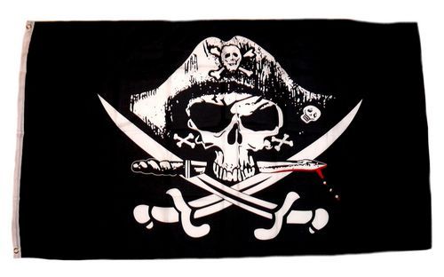 Fahne Pirat Freibeuter rotes Tuch Hissflagge 90 x 150 cm Flagge 
