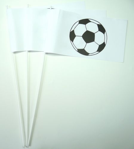 10 Papierfähnchen Deutschland Fußball weiß Papierfahnen