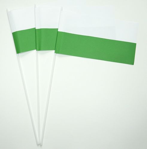 10 Papierfähnchen weiß / grün Papierfahnen Fahne Flagge