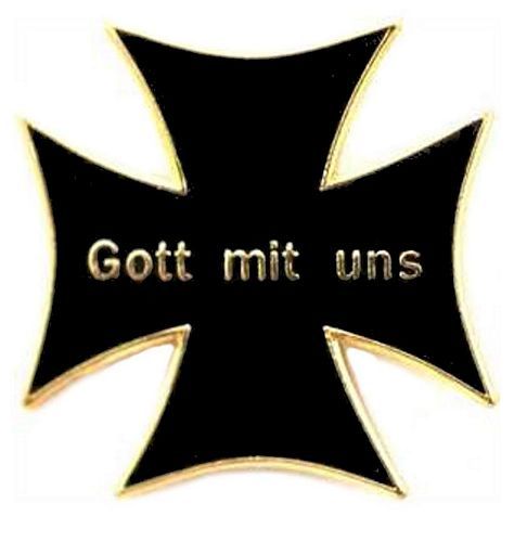 Pin Gott mit uns Eisernes Kreuz NEU Anstecknadel