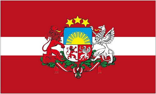 Flagge / Fahne Lettland Wappen Hissflagge 90 x 150 cm