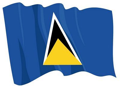Fahnen Aufkleber Sticker St. Lucia wehend
