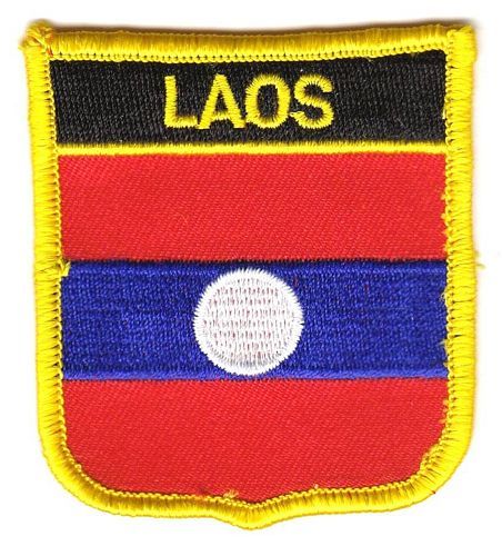 Wappen Aufnäher Fahne Laos