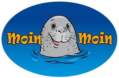Wappen Aufkleber Sticker Moin Moin Seehund