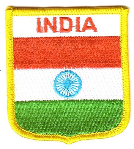 Wappen Aufnäher Fahne Indien