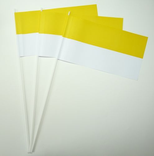 10 Papierfähnchen gelb / weiß Papierfahnen Fahne Flagge