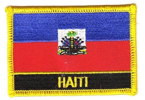 Fahnen Aufnäher Haiti Schrift