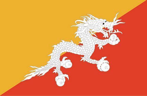 Fahnen Aufkleber Sticker Bhutan