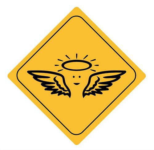 Aufkleber Sticker Achtung Engel Autoaufkleber