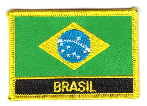 Fahnen Aufnäher Brasilien Schrift