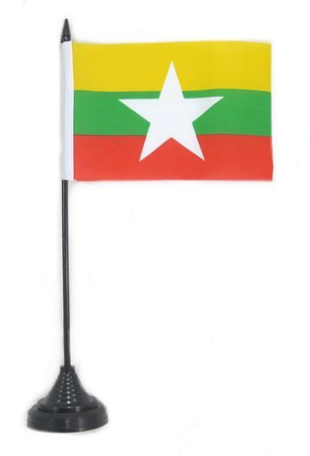 Fahne / Tischflagge Myanmar NEU 11 x 16 cm Fahne