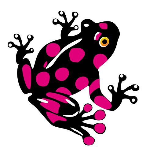 Aufkleber Sticker Frosch schwarz pink rosa Autoaufkleber