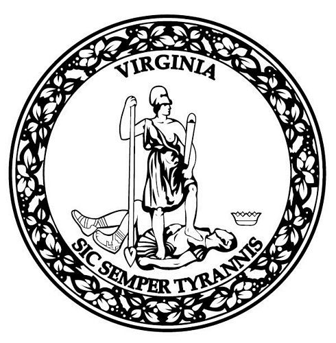 Fahnen Aufkleber Sticker Siegel USA - Virginia
