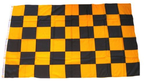 Fahne / Flagge Karo schwarz / gelb 90 x 150 cm