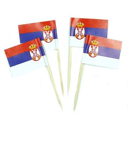 50 Minifahnen Fahne Flagge Serbien Dekopicker 