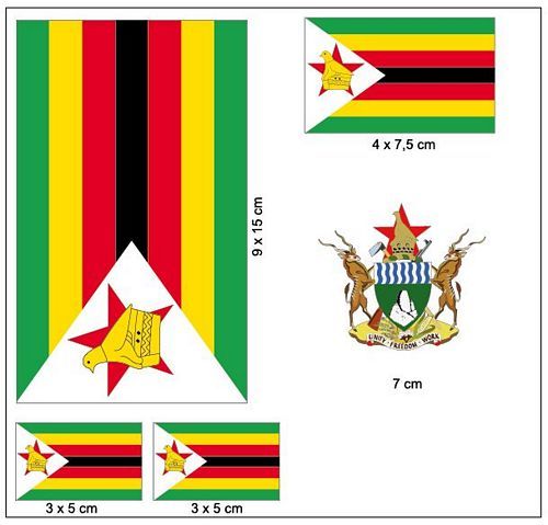 Fahnen Aufkleber Set Simbabwe