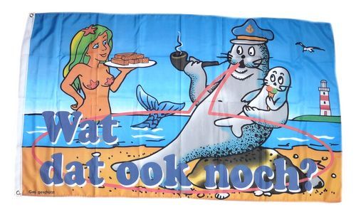 Fahne / Flagge Robbe Meerjungfrau 90 x 150 cm