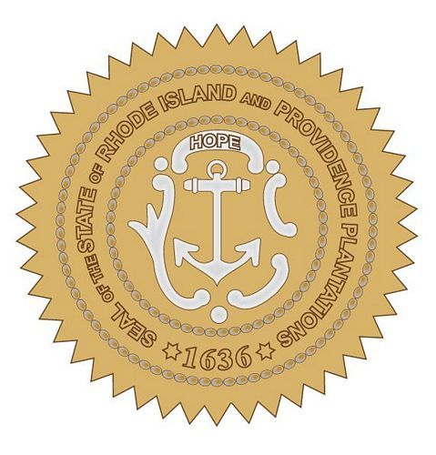 Fahnen Aufkleber Sticker Siegel USA - Rhode Island