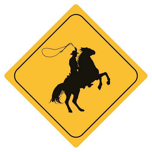 Aufkleber Sticker Achtung Cowboy Autoaufkleber