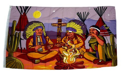 Fahne / Flagge Indianer Tipi 90 x 150 cm