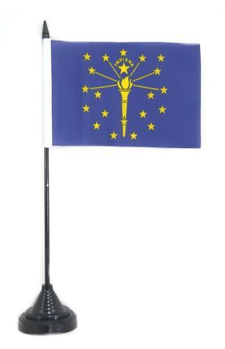 Fahne / Tischflagge USA - Indiana NEU 11 x 16 cm Fahne