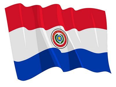 Fahnen Aufkleber Sticker Paraguay wehend