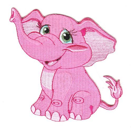 Aufnäher Patch Elefant rosa