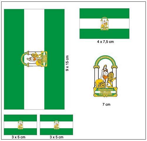 Fahnen Aufkleber Set Spanien - Andalusien