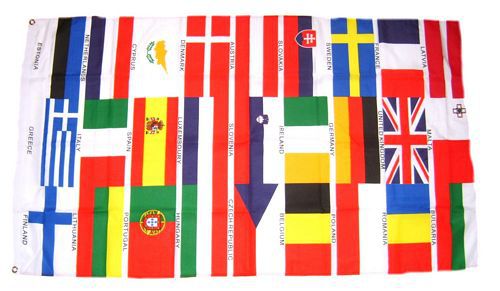 Flagge / Fahne Europa 27 Länder quer Hissflagge 90 x 150 cm