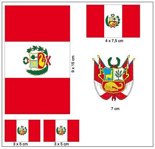 Fahnen Aufkleber Set Peru