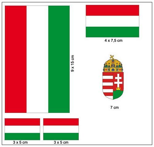 Fahnen Aufkleber Set Ungarn