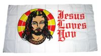 Fahne / Flagge Jesus Loves You 90 x 150 cm Fahne / Flagge Jesus Loves You 90 x 150 cm
