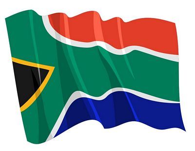 Fahnen Aufkleber Sticker Südafrika wehend