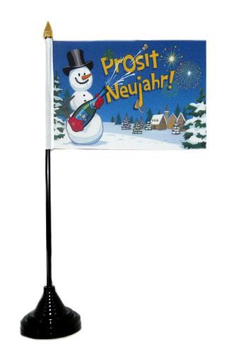 Tischfahne Prosit Neujahr Silvester NEU 11 x 16 cm Flagge Fahne