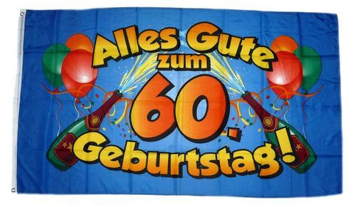 Fahne Flagge Alles Gute Zum 60 Geburtstag Blau Feste Anlasse Fun Sonstiges Fahnenwelt