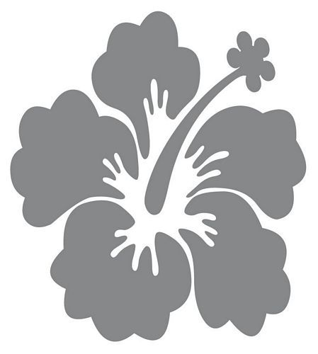 Aufkleber Sticker Hibiskus Blüte Blume grau