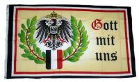 Fahne / Flagge Gott mit uns Eichenlaub 90 x 150 cm Fahne / Flagge Gott mit uns Eichenlaub 90 x 150 cm