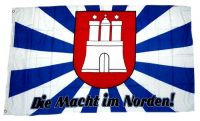 Fahne / Flagge Hamburg Macht im Norden 90 x 150 cm Fahne / Flagge Hamburg Macht im Norden 90 x 150 cm