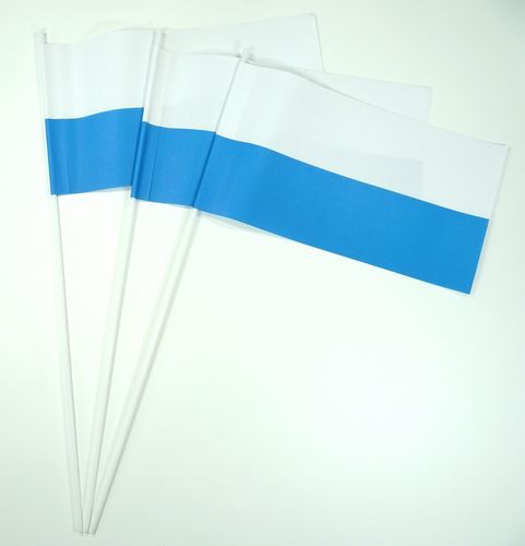 10 Papierfähnchen weiß / blau Papierfahnen Fahne Flagge