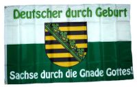 Fahne / Flagge Sachse durch die Gnade Gottes Wappen 90 x 150 cm Fahne / Flagge Sachse durch die Gnade Gottes Wappen 90 x 150 cm