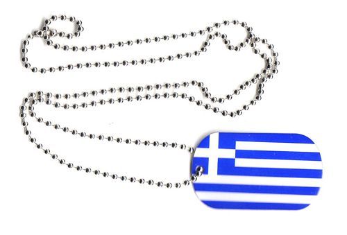 Dog Tag Fahne Griechenland
