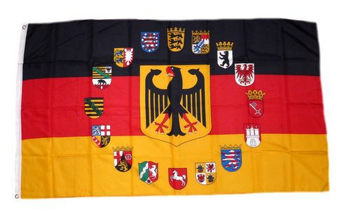 Flagge / Fahne Deutschland 16 Bundesländer Wappen Hissflagge 90 x 150 cm