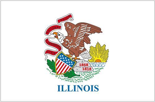 Fahnen Aufkleber Sticker USA - Illinois