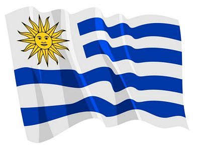 Fahnen Aufkleber Sticker Uruguay wehend
