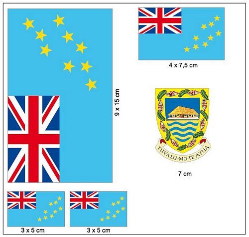 Fahnen Aufkleber Set Tuvalu