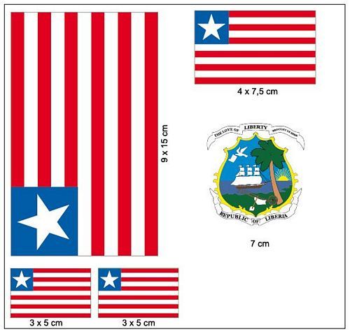 Fahnen Aufkleber Set Liberia